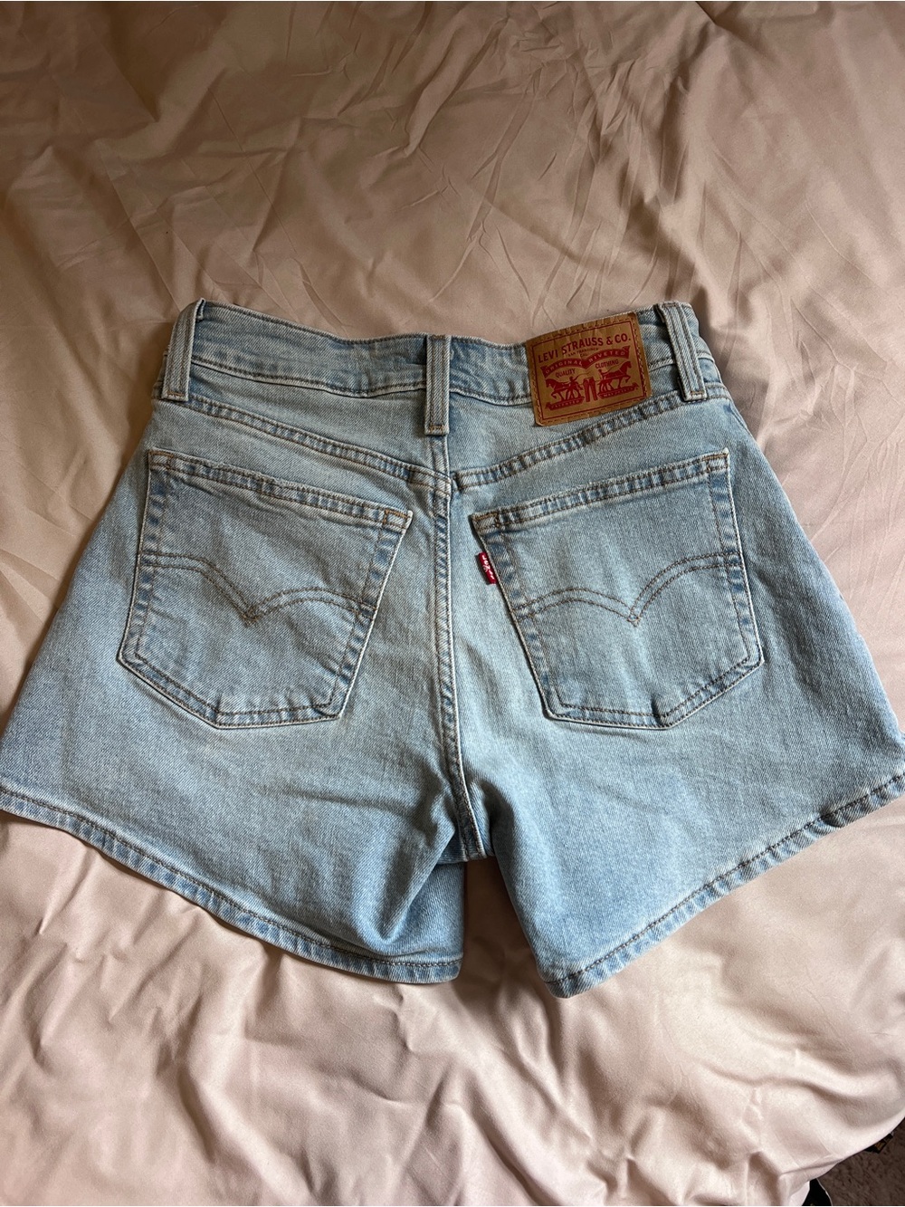 Levi's Light Wash A-line High-Rise Denim Shorts